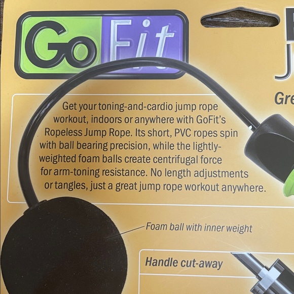 GoFit Ropeless Jump Rope Weighted Handles NEW - Picture 3 of 6